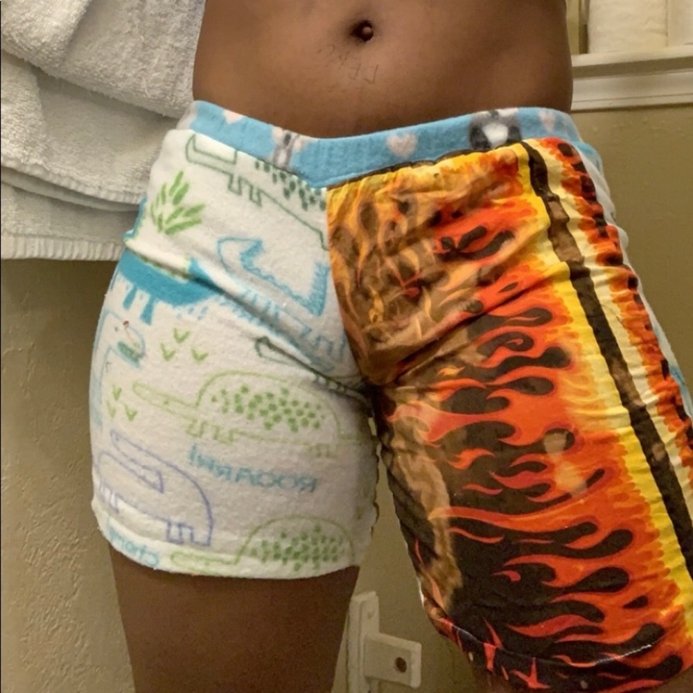 Half colored sleep shorts